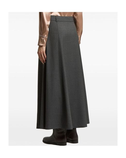 Peserico Black Belt-Loop Maxi Skirt