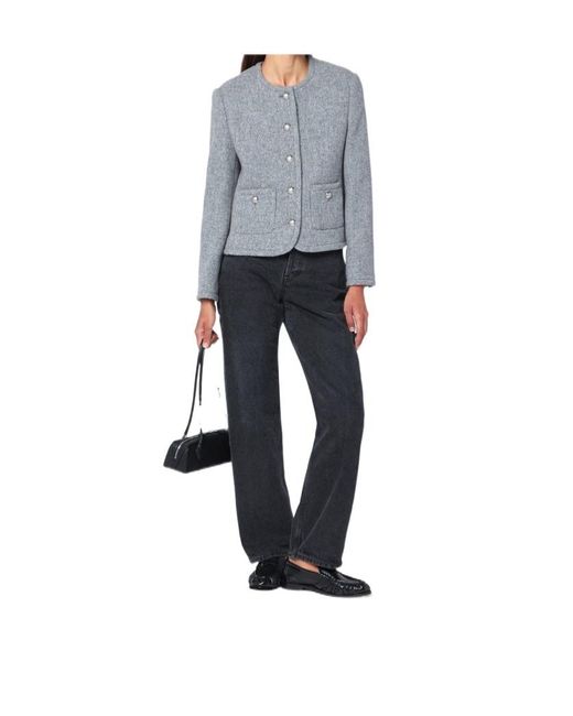 DUNST Women's Blue Mélange Tweed Jacket