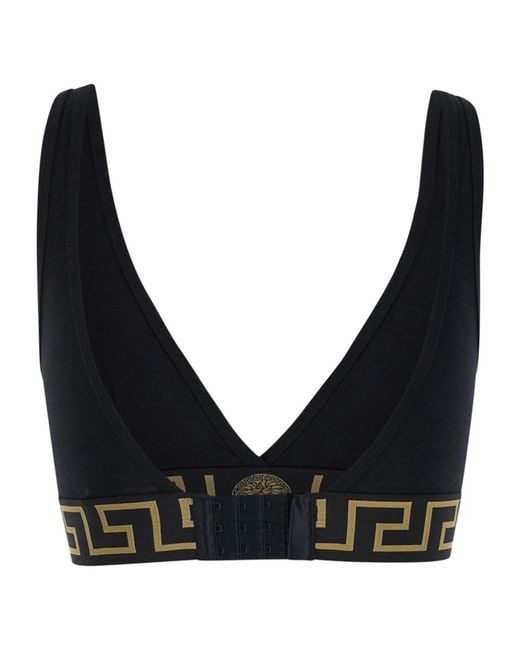 Versace Black V-Neck Sports Bra