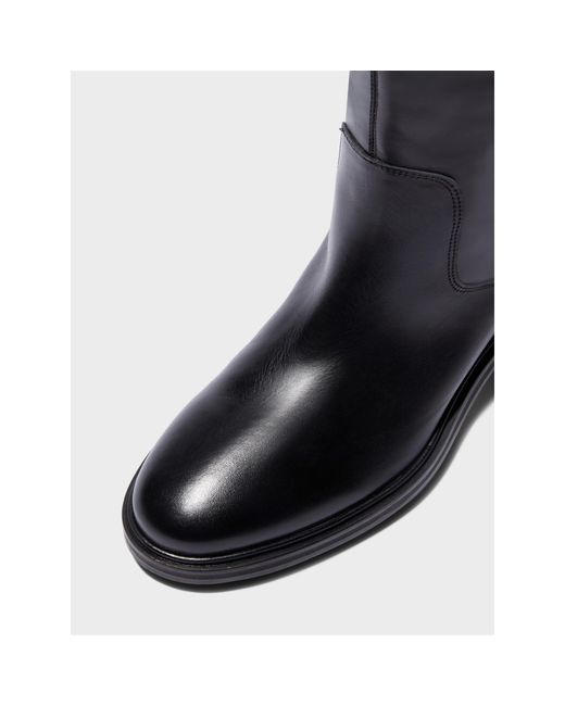 Aeyde Black Solid Color Knee High Boots