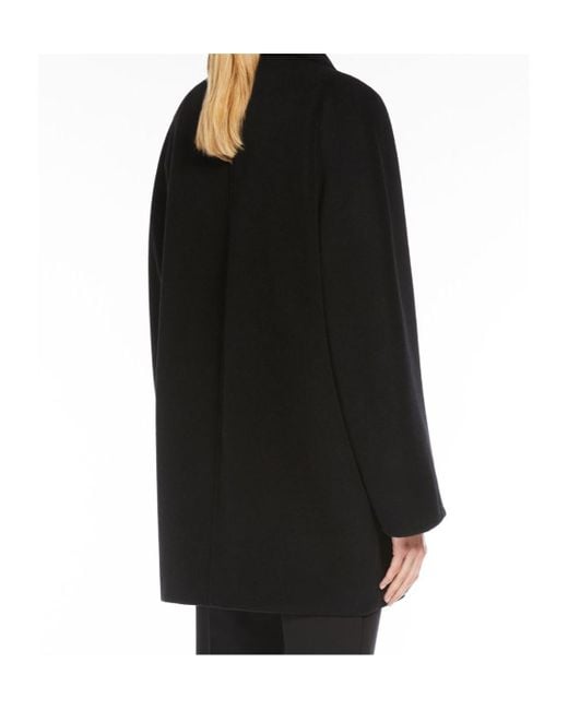 Max Mara Black Rebus Double-Breasted Coat