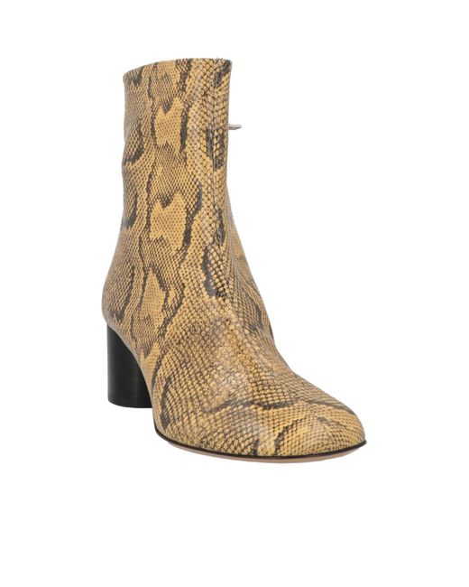 Isabel Marant Brown Snake Print Ankle Boots