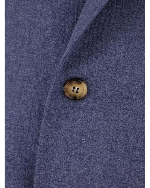 Brunello Cucinelli Blue Long-Sleeve Blazer for men