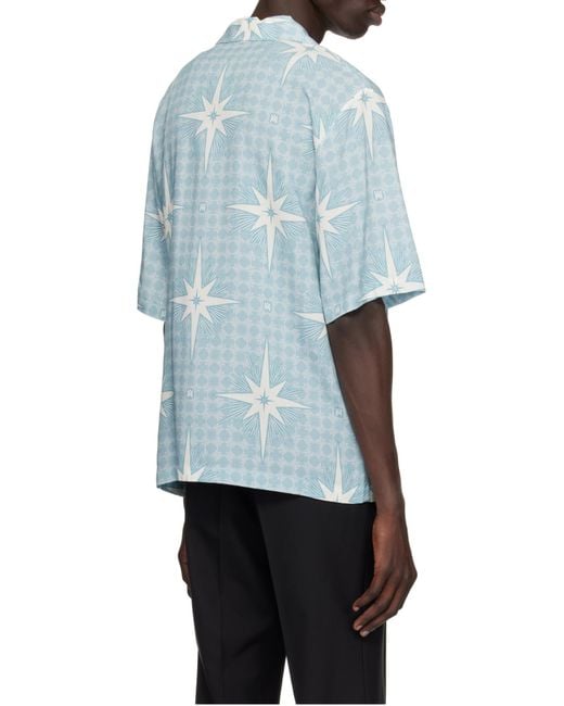 Amiri Blue Starburst Camp Shirt for men