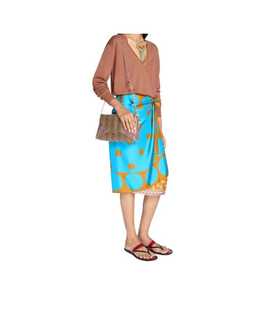 Dries Van Noten Brown Dot Patterned Large Envelope Shoulder Bag