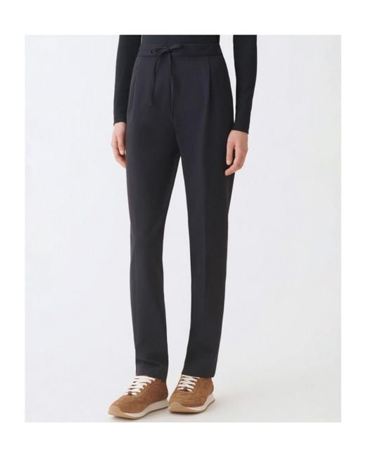 Fabiana Filippi Black Drawstring Casual Pants