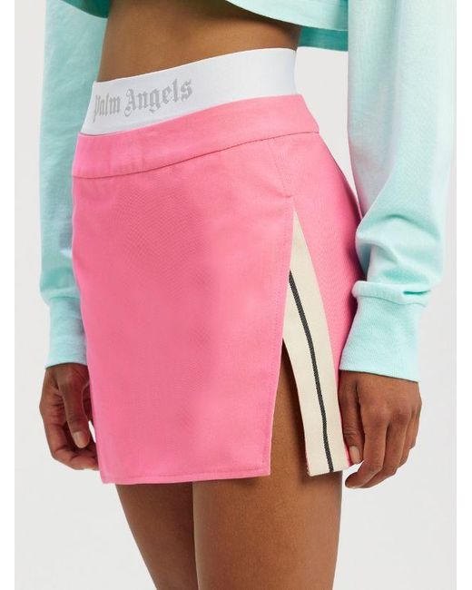 Palm Angels Pink High Waist A-Line Mini Skirt