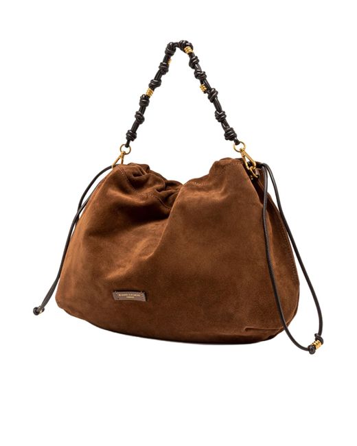 Gianni Chiarini Brown Large Morgana Suede Shoulder Bag