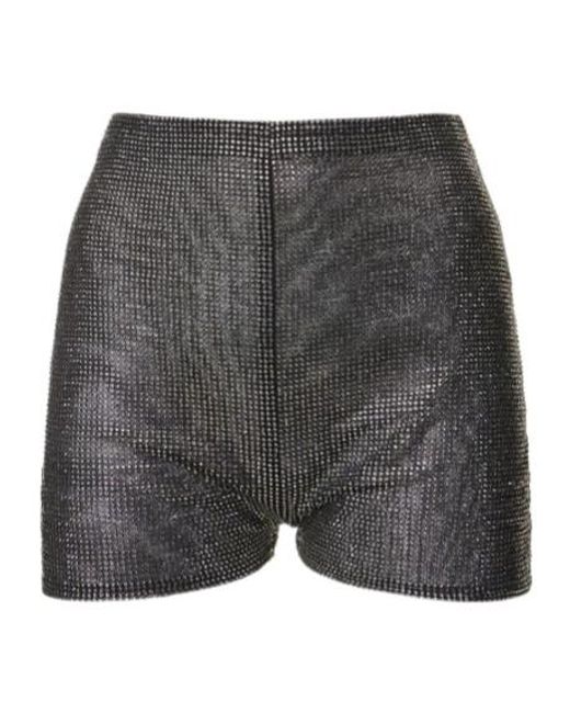 GIUSEPPE DI MORABITO Gray Crystal Trimmed Mini Shorts