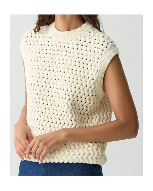 Theory Natural Cable-Knitted Sleeveless Vest