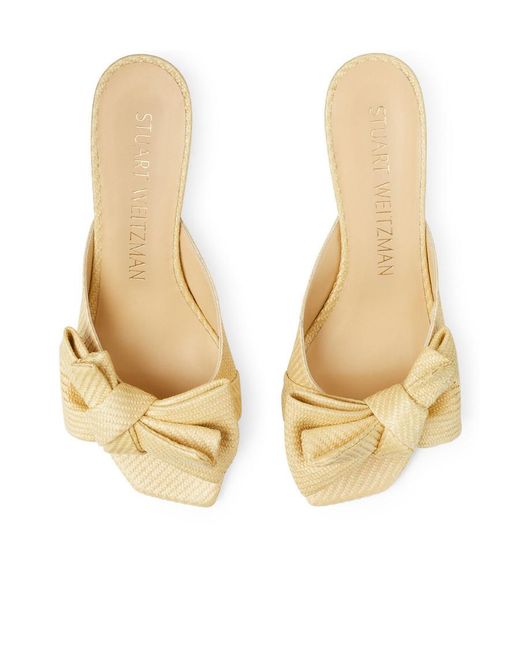 Stuart Weitzman Natural Loveknot 50 Block Slides
