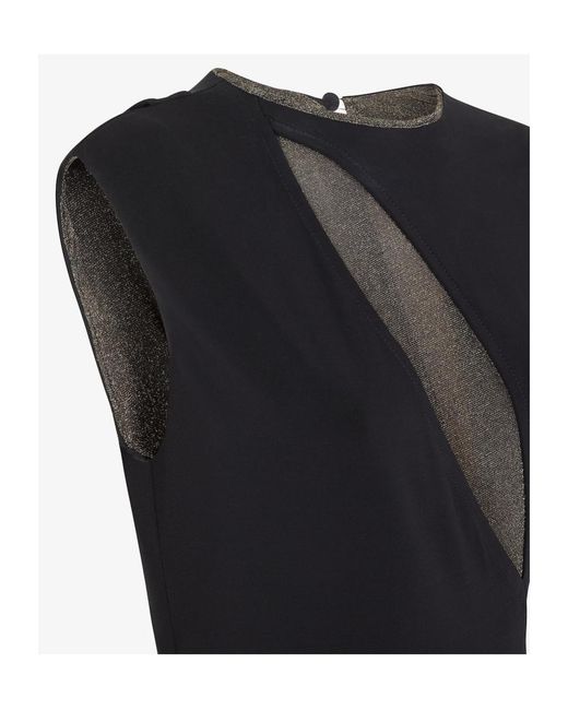 Fendi Black Cut-Out Detailed Sleeveless Midi Dress