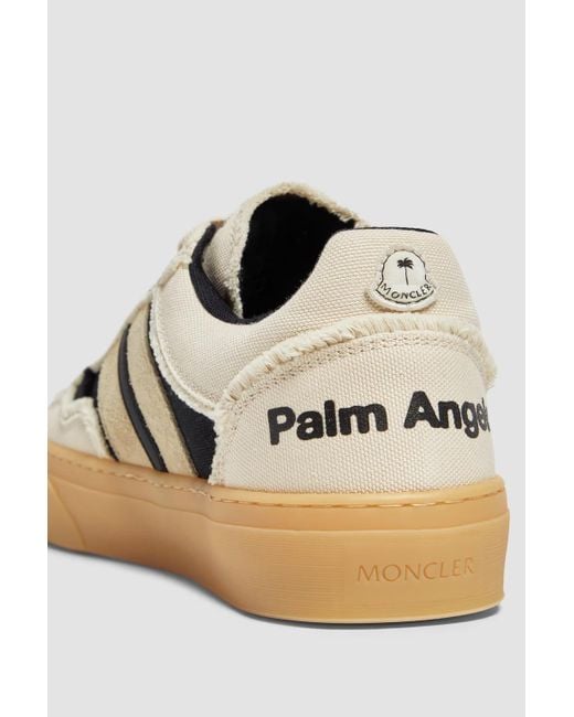 Moncler X Palm Angels Striped Low-Top Sneakers in Natural for Men