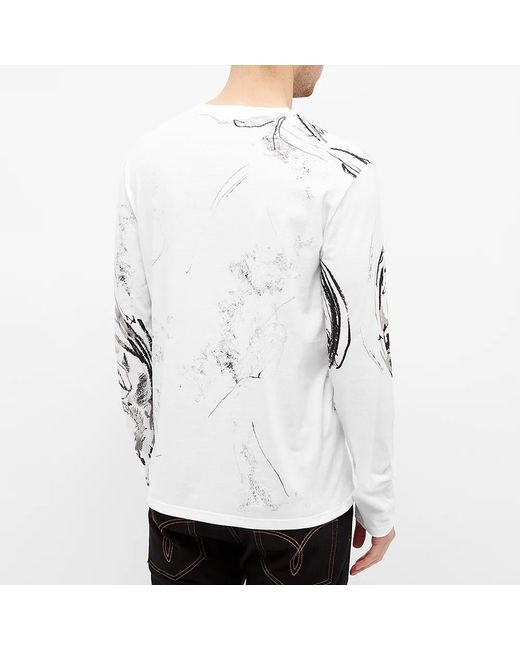 McQueen White Skull Print T-Shirt for men