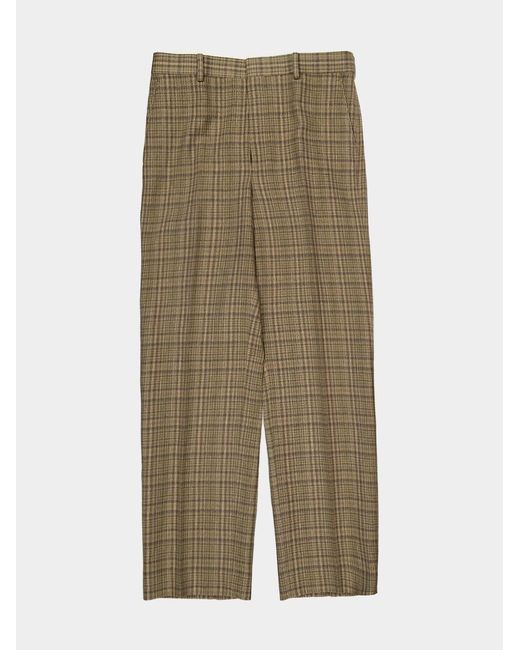 Auralee Gray Checked Casual Trousers for men
