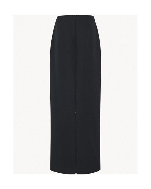 The Row Black Bartelle Wool Skirt