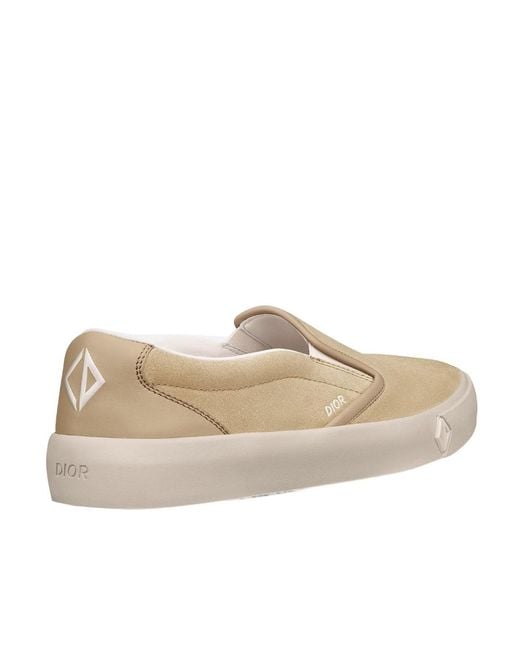 Dior White Homme Logo Detailed Slip-On Sneakers for men
