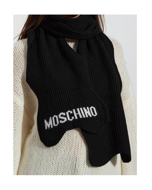 Moschino Black Logo Scarf for men