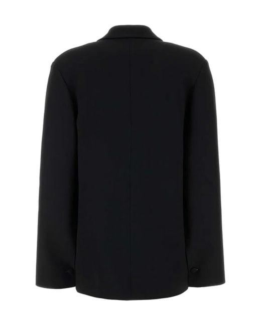 Alberta Ferretti Black Stretch Crepe Single-Breasted Blazer