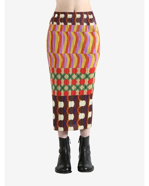 Pleats Please Issey Miyake Red Pleats Please Issey Miyake Harmony Skirt