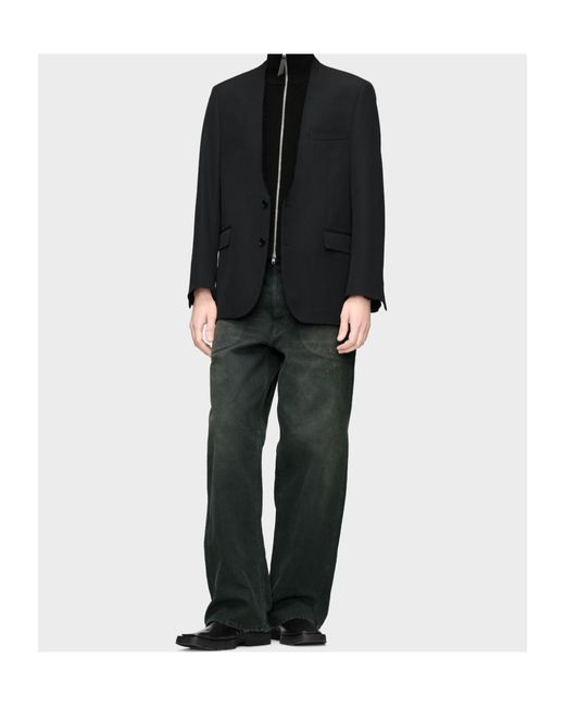 Maison Margiela Black Zip Knit Gilet for men