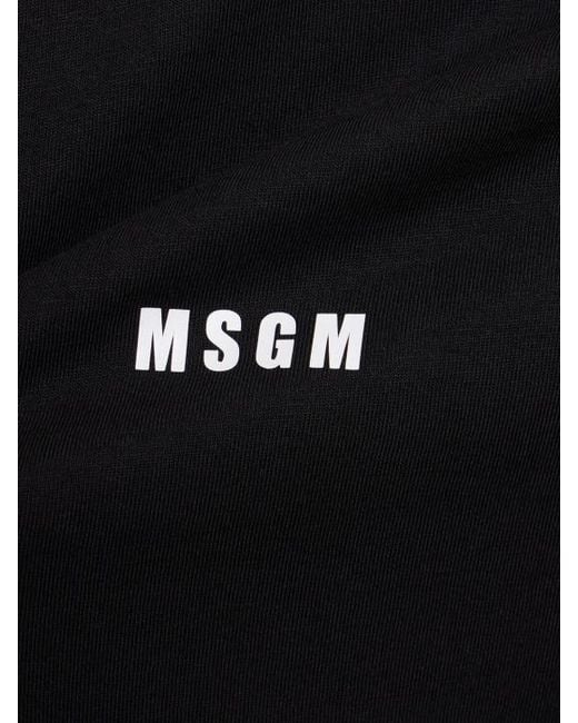 MSGM Black Crew Neck Short-Sleeve T-Shirt for men