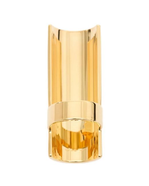 MM6 by Maison Martin Margiela Metallic Engraved Open-Band Ring