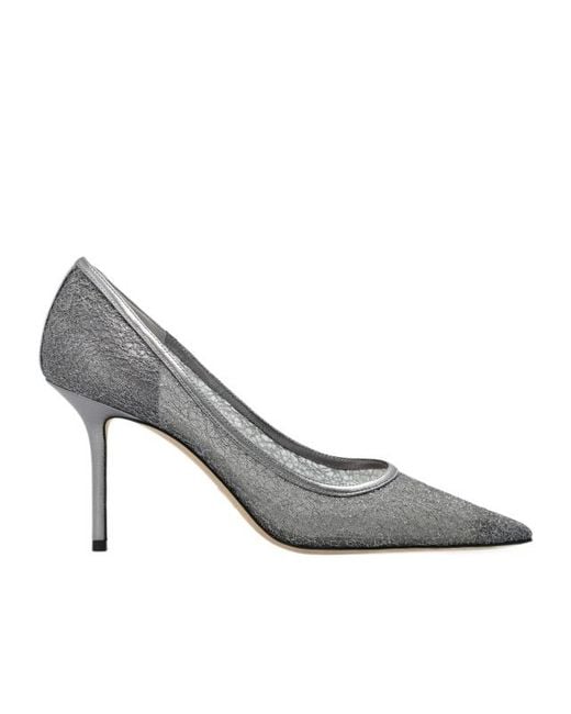 Jimmy Choo Gray Pointed-Toe High Heels