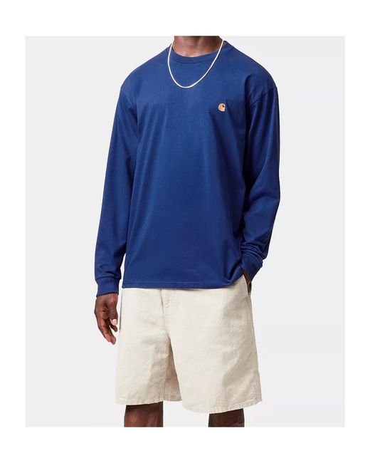 Carhartt Blue L/S Chase T-Shirt for men