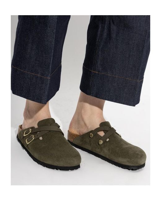 Birkenstock Green Blair Buckled Clogs