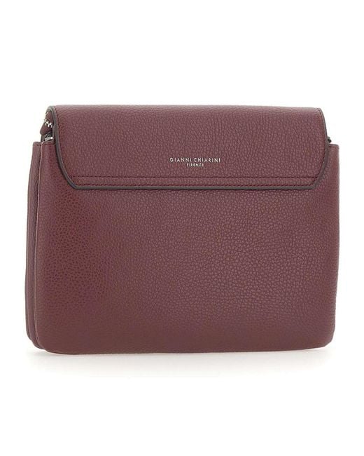 Gianni Chiarini Purple Three Flap Shoulder Bag