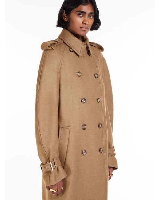 Sportmax Natural Double-Breasted Trench Coat