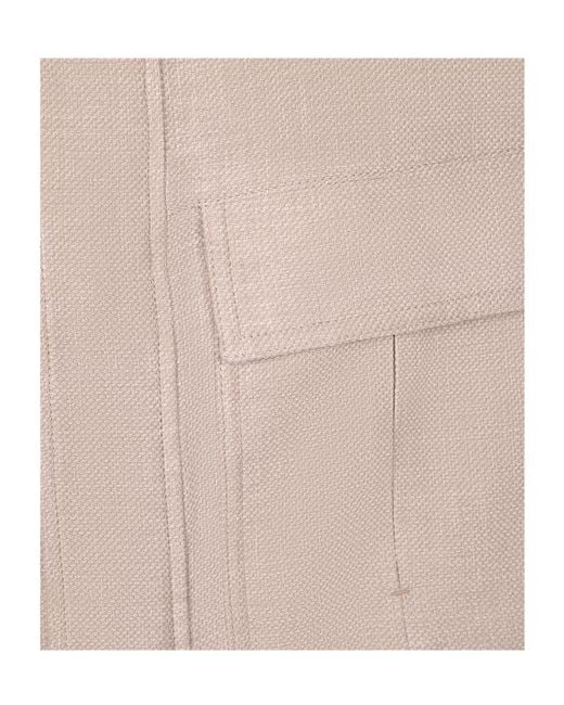 Zegna Pink High Collar Utility Jacket for men