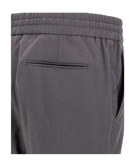 Brioni Gray Drawstring Casual Pants for men