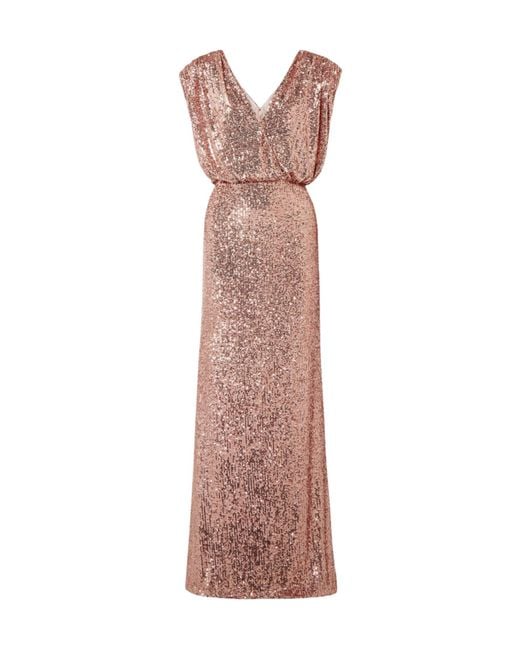 Monique Lhuillier Brown Elastic Silk Mesh Dress