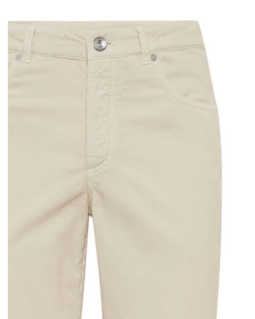 Brunello Cucinelli Natural Straight-Leg Corduroy Trousers for men
