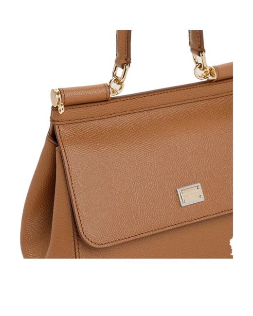 Dolce & Gabbana Brown Sicily Top Handle Shoulder Bag
