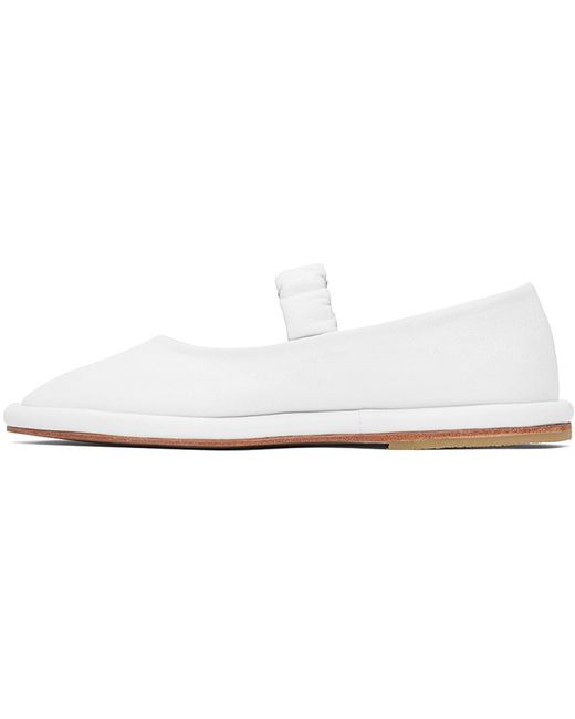 Lauren Manoogian White Solid Color Leather Ballet Flats