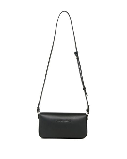 MM6 by Maison Margiela Black Buckle Detailed Small Shoulder Bag for men