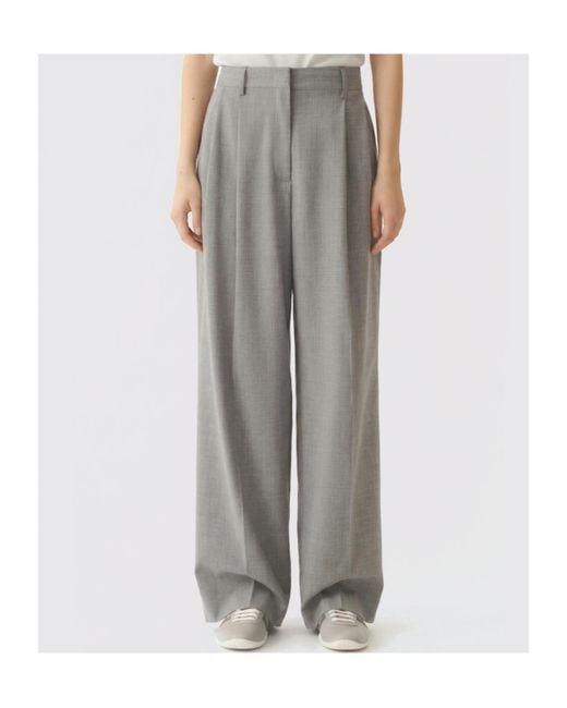 Fabiana Filippi Gray Tailored Wide-Leg Pants