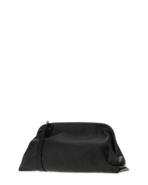 Alberta Ferretti Black Logo Embossed Tote Bag