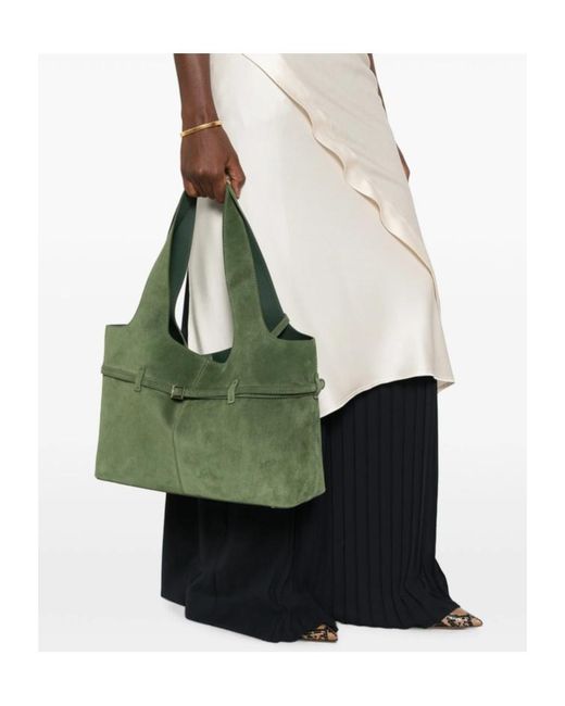 MANU Atelier Green Cambon Cabas Buckle-Detail Tote Bag