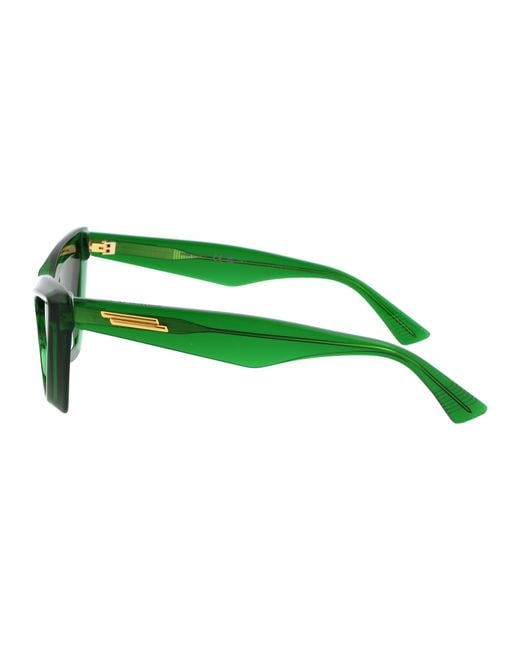 Bottega Veneta Green Eyewear Cat-Eye Frame Sunglasses