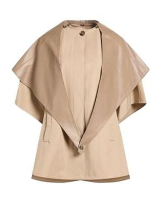 Max Mara Natural Cape-Style Spliced Short Coat