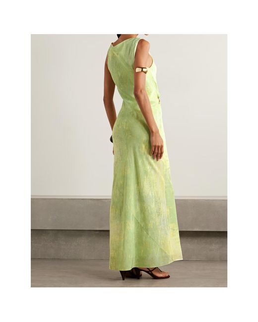 Sir Green Citterio Embellished Cutout Printed Crepe De Chine Maxi Dress