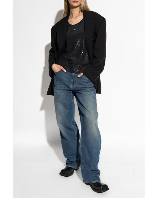 MCM Black Logo-Patch Tank Top