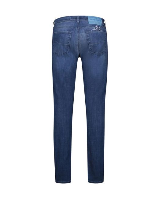 Jacob Cohen Blue Belt Loop Denim Trousers for men