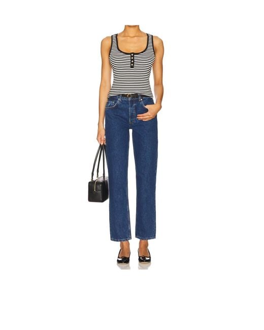 Anine Bing Black Alessia Striped Knitted Tank Top