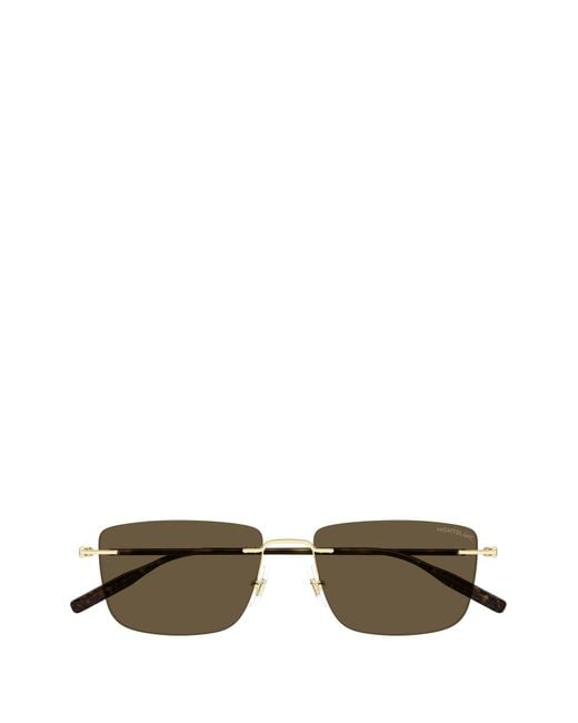 Montblanc Metallic Eyewear Rectangle Frame Sunglasses for men