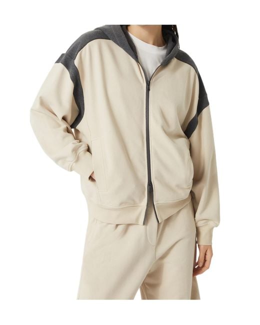 Brunello Cucinelli Natural Smooth French Terry Hooded Sweatshirt